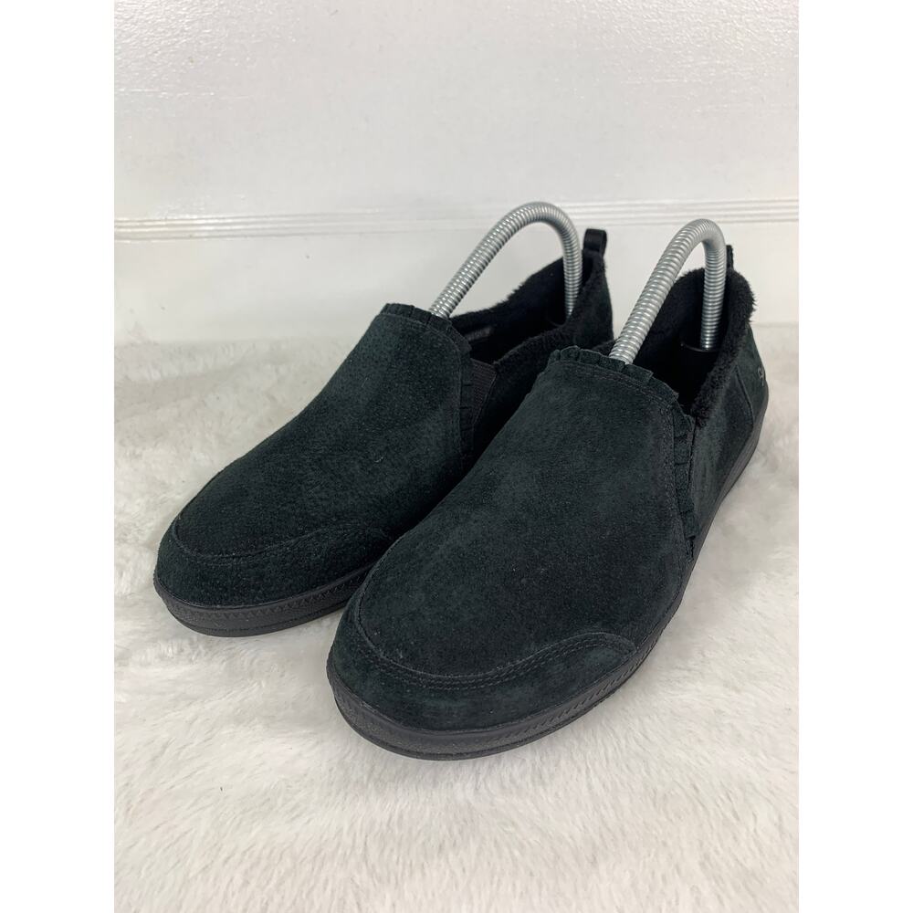 Skechers Women’s Madison Ave Slip-On Shoes Triple Black Suede Faux Fur Size 8.5